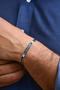 Imagem de Bracelete Masculino Couro Rosso Com Aço Black E Zircônia Rosso