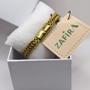 Imagem de Bracelete Masculino Ouro 18k 10mm Grossa Moderna Pulseira Luxo Elegante Presente