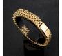 Imagem de Bracelete Masculino Ouro 18k 10mm Grossa Moderna Pulseira Luxo Elegante Presente