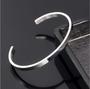 Imagem de Bracelete masculino prata ajustável pulseira aço inoxidável