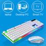 Imagem de Branco  1 Colorido Wired Gaming Keyboard Kit Set Floating Keyb