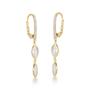 Imagem de Brinco Argola Oval com duas Zirconias pendentes Banhado a Ouro 18k