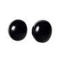 Imagem de Brinco Button Disco 15mm Pedra Obsidiana Negra Natural Prata 950