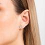 Imagem de Brinco coração folheado a ouro 18k com aplicação em Rhodium branco/526683