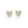 Imagem de Brinco coração folheado a ouro 18k com aplicação em Rhodium branco/526683