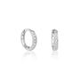 Imagem de Brinco de Argola Click Com Zircônias Em Ouro Branco 18k Segundo Furo