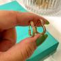 Imagem de Brinco de argola coração g cravejado zircônia cristal banhado a ouro 18k