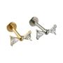 Imagem de Brinco de Cartilagem de Titânio com Zircônia - Tragus, Hélice e Rook - Modelo Flor de Lua
