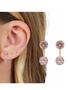 Imagem de Brinco De Ouro 18k 750 Grace Kelly Com Zirconias 4mm Rosa