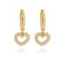 Imagem de Brinco de Ouro 18k Argola Click Com Coração Zircônias