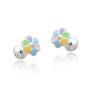 Imagem de Brinco De Prata Infantil Flor 7Mm Com Resina Colorida Tarraxa Baby