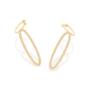 Imagem de Brinco de Pressão Rommanel Folheado Ouro Ear Cuff Oval Com Zirconias 526799