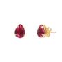 Imagem de Brinco Delicado Pedra Gota Pequeno Pink Folheado A Ouro 18K