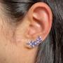 Imagem de Brinco ear cuff Athenas zircônias tanzanita prata 925