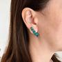 Imagem de Brinco Ear Cuff Black Quadrado Verde