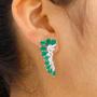 Imagem de Brinco Ear Cuff com Cristais Verde e Zircônias Folheado no Ródio Branco