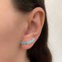 Imagem de Brinco Ear Cuff Cristal Azul Banhado a Prata