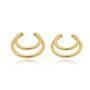 Imagem de Brinco Ear Hook Com Designer Moderno de Gancho com 2 Arcos de 3 mm Banhado a Ouro 18K