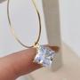 Imagem de Brinco Feminino Argola Fina Quadrado Zircônia Folheado A Ouro 18K Antialérgico - RSPRI021