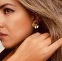 Imagem de Brinco Feminino Circular Martelado Amassado Banhado A Ouro 18k E Prata 925 Tendencia Bijuterias Finas
