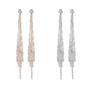 Imagem de Brinco Feminino Delicado Franja Longa Strass Diamante Prata