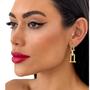 Imagem de Brinco Feminino Inspiração 3 Elos Bijuterias Femininas banho Ouro 18k Prata feminino acessórios casamento noiva festa formatura