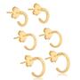 Imagem de Brinco Feminino Trio Argola Dourado Banho Ouro 18k