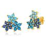 Imagem de Brinco Flores com Zircônia Tons Azul Semijoia Lizzy Fatin