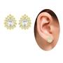 Imagem de Brinco Gota Cristal Com Micro Zircônias PRI Style Folheado A Ouro 18K Antialérgico