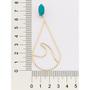 Imagem de Brinco gota dois em um banhado a ouro 18k com cristal navete 527207
