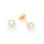 Imagem de BRINCO INFANTIL DE ZIRCÔNIA 6MM NO FORMATO ESTRELA. 0,5 CM Brinco feminino folheado a ouro 18k joia antialérgica presente feminino para criança