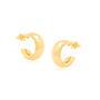 Imagem de BRINCO MEIA ARGOLA LARGA LISA. MED 1,5 CM Brinco feminino folheado a ouro 18k joia antialérgica presente feminino para mulher