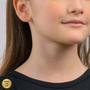 Imagem de Brinco Ouro 10k Zircônia Branca 3mm Recém Nascido Infantil e Adultos com Garantia de Ouro Vitalícia