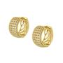 Imagem de Brinco Ouro 18k Argola Argolinha Larga Zircônia Com Trava B524