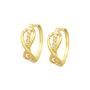 Imagem de Brinco Ouro 18k Argola Argolinha Trava Infinito Zircônias B914