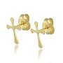 Imagem de Brinco Ouro 18k Cruz Crucifixo Liso Espelhado BL-536