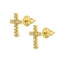 Imagem de Brinco Ouro 18k Cruz Crucifixo Zircônias BR316Z