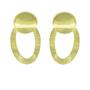 Imagem de Brinco Oval Com Detalhes Estampados PRI Style Folheado A Ouro 18K Antialérgico BSPRI2826