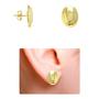 Imagem de Brinco Oval Em Alto Relevo PRI Style Folheado A Ouro 18K Antialérgico