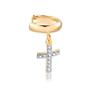 Imagem de Brinco Piercing Crucifixo Zirconias Folheado Ouro Zircônia