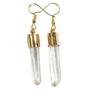 Imagem de Brinco Ponta Cristal Laser 30mm Bruta Anzol Caixinha Dourado