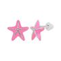 Imagem de Brinco Prata Estrela do Mar com Resina Rosa 8.60x8.80mm