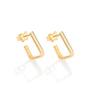 Imagem de Brinco retangular banhado a ouro 18k 527232