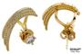 Imagem de Brinco Retangular Cravejado Banhado Ouro 18K - Meia Lua