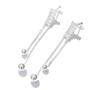 Imagem de Brinco zirconia baguete e pendulo de bolas com fecho tarracha