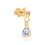 Imagem de Brincos banhado ouro 3x 24k 18k e 22k  femininos zircônia cristal infantil rommanel pendurado rosa azul 523219