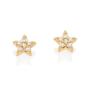 Imagem de Brincos de ouro 18k femininos pequenos segundo furo cravejado pedra zircônias estrela rommanel 527251
