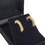 Imagem de Brincos Meia Argola Cravação Zirconias Banho Ouro 18k 2241