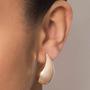 Imagem de Brincos rommanel banhado ouro 18k feminino grande maxi gota abaulado 527434