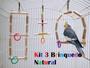 Imagem de Brinquedo Aves calopsita papagaio kit 3 balanços natural